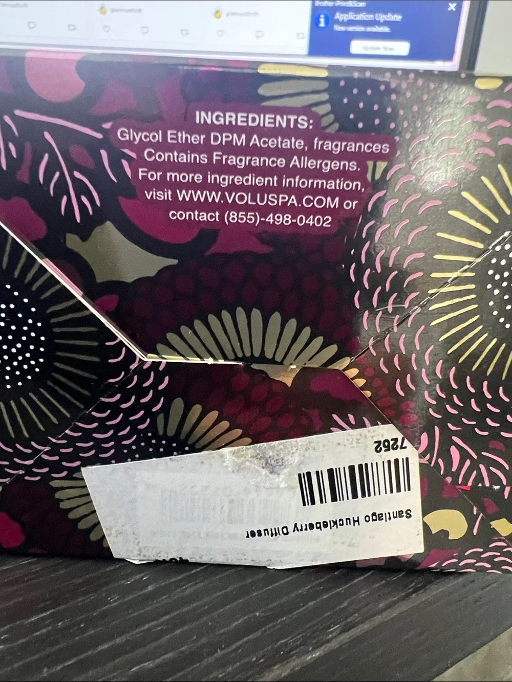 Voluspa Santiago Huckleberry Reed Diffuser - NWT
